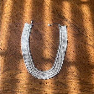 Swarovski Elegant Mesh Crystal Silver Statement Necklace